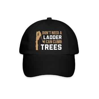 Ich brauche keine Leiter, ich kann Bäume erklimmen - Baseballkappe - Schwarz/Schwarz - Vorne