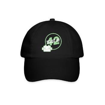 Intergalaktische Sinnsuche Anhalter - Baseballkappe - Schwarz/Schwarz - Vorne