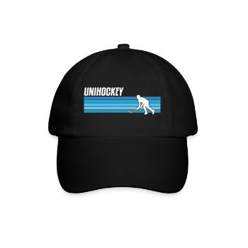 Unihockey Spieler Floorball Unihockey Spiel - Baseballkappe - Schwarz/Schwarz - Vorne