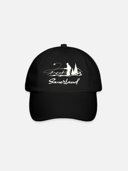 Sauerland Fliegenfischen - Baseballkappe - Schwarz/Schwarz
