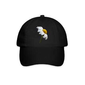 Margerite Gänseblume - Baseballkappe - Schwarz/Schwarz - Vorne