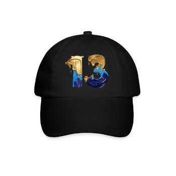 NR. 13 NUMMER 13 COOL 13. GEBURTSTAG - Baseballkappe - Schwarz/Schwarz - Vorne
