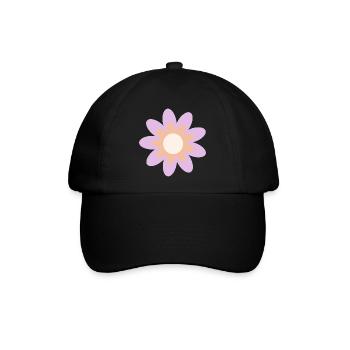 Blume pastell Blume Blumen pastell Blumen flieder - Baseballkappe - Schwarz/Schwarz - Vorne