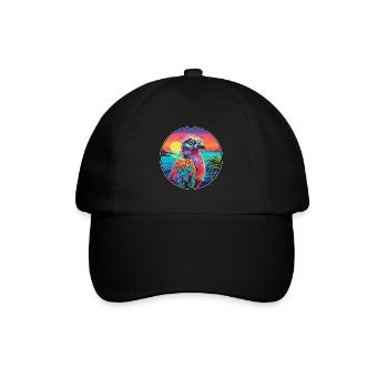 Rebhuhn Buntes Aquarell Cartoon Kawaii Haustier - Baseballkappe - Schwarz/Schwarz - Vorne