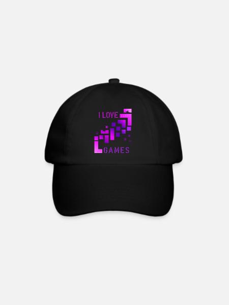I love games - Baseballkappe - Schwarz/Schwarz