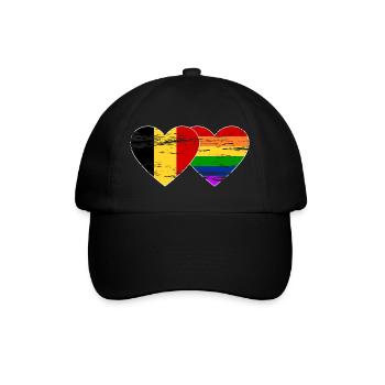 Belgien Regenbogen Flagge used - Baseballkappe - Schwarz/Schwarz - Vorne