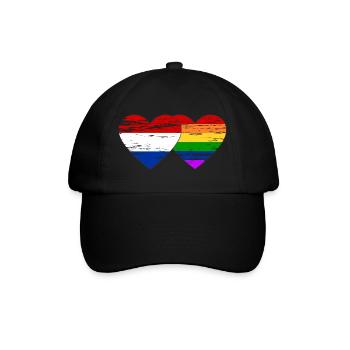 Holland Regenbogen Flagge used - Baseballkappe - Schwarz/Schwarz - Vorne