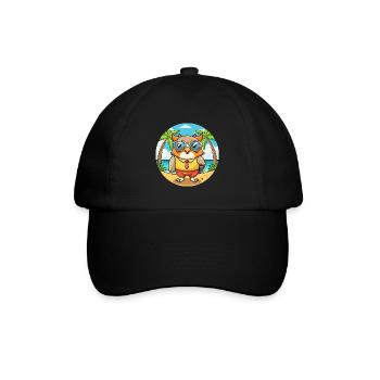 Eule Lustige Cartoon Sommer Strand Sonnenbrille - Baseballkappe - Schwarz/Schwarz - Vorne