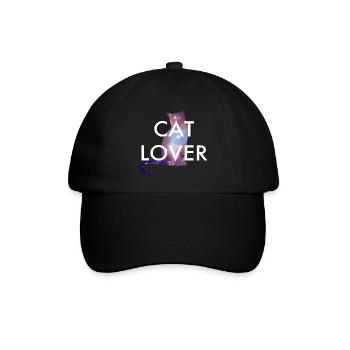 Cat Lover Shirt in Weltraumoptik - Baseballkappe - Schwarz/Schwarz - Vorne
