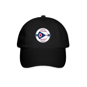Lorain Ohio Flagge USA Reise Souvenir Abzeichen - Baseballkappe - Schwarz/Schwarz - Vorne