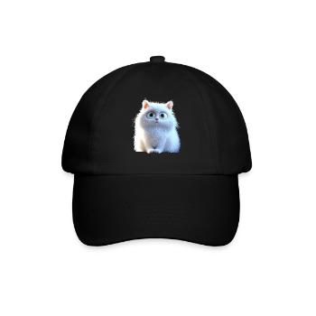 Angora Katze Weiße Angorakatze Süße Angora Katzen - Baseballkappe - Schwarz/Schwarz - Vorne