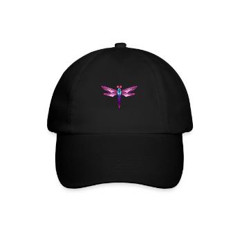 Schillernde Kleinlibelle Teichufer - Baseballkappe - Schwarz/Schwarz - Vorne