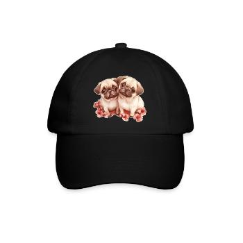 Mops - Baseballkappe - Schwarz/Schwarz - Vorne