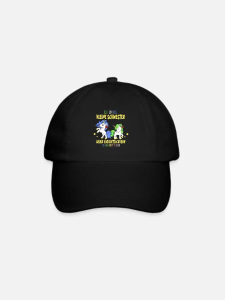 Kleine Schwester Nicht So Klein Mädchen Girl Mädel - Baseballkappe - Schwarz/Schwarz