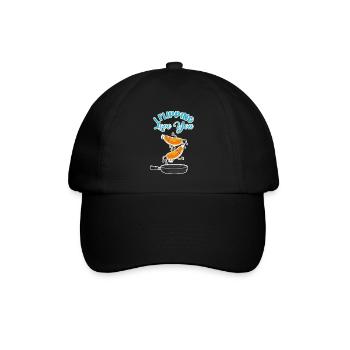 Knuspriger Eierkuchen Baconherz - Baseballkappe - Schwarz/Schwarz - Vorne