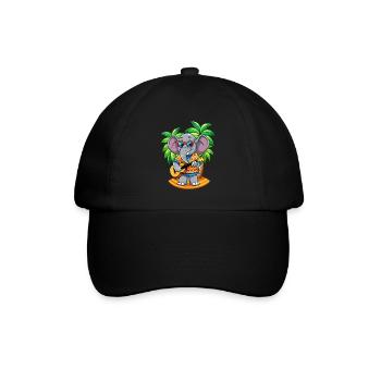 Lustige Elefant Cartoon Sommer Strand Sonnenbrille - Baseballkappe - Schwarz/Schwarz - Vorne