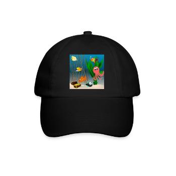 Unterwasserwelt - Baseballkappe - Schwarz/Schwarz - Vorne
