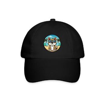 Mallorca Ratter Hund Rasse Cartoon Sonnenbrille Strand - Baseballkappe - Schwarz/Schwarz - Vorne