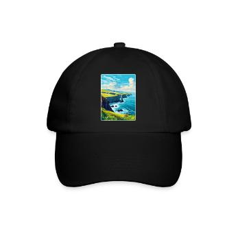 Dingle Halbinsel Irland Vereinigtes Königreich Vintage Reiseposter - Baseballkappe - Schwarz/Schwarz - Vorne