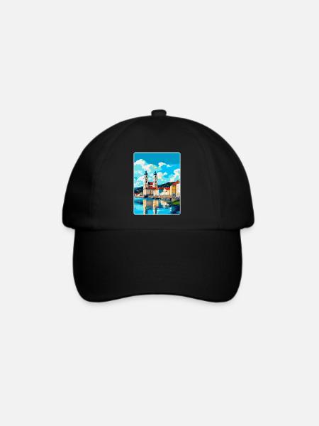 Passau Deutschland Vintage Reiseplakat Souvenir WPA - Baseballkappe - Schwarz/Schwarz