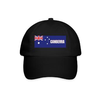 Canberra City in australischer Flagge - Baseballkappe - Schwarz/Schwarz - Vorne