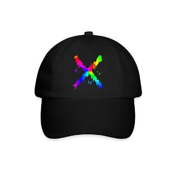 X Desing regenbogen - Baseballkappe - Schwarz/Schwarz - Vorne