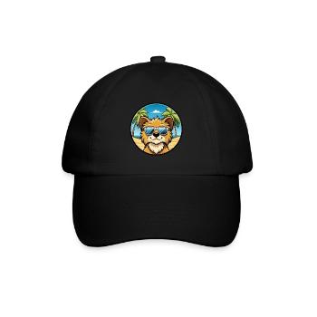 Lowchen Kleiner Löwe Hund Rasse Cartoon Sonnenbrille - Baseballkappe - Schwarz/Schwarz - Vorne