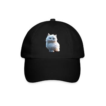 Angora Katze Weiße Angorakatze Süße Angora Katzen - Baseballkappe - Schwarz/Schwarz - Vorne