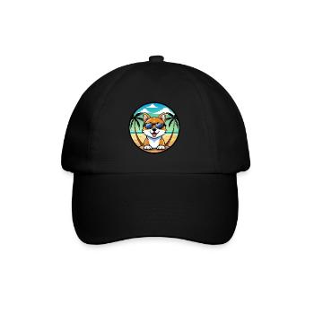 Hokkaido Hunderasse Cartoon Sonnenbrille Strand - Baseballkappe - Schwarz/Schwarz - Vorne