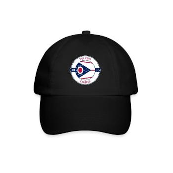 Toledo Ohio Flagge USA Reise Souvenir Abzeichen - Baseballkappe - Schwarz/Schwarz - Vorne