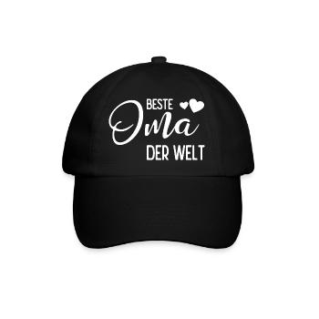 Beste Oma der Welt - Baseballkappe - Schwarz/Schwarz - Vorne