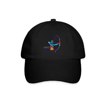 Geometrischer Bogenschütze Pfeilflug - Baseballkappe - Schwarz/Schwarz - Vorne