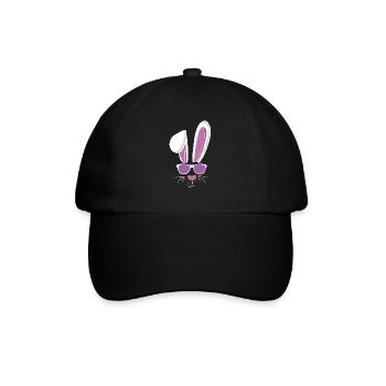 Cooler Skihase und Osterhase - Baseballkappe - Schwarz/Schwarz - Vorne