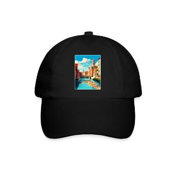 Girona Spanien Vintage Reiseposter WPA Souvenir - Baseballkappe - Schwarz/Schwarz - Vorne