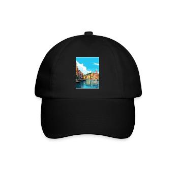 Palau Italien Vintage Reiseposter WPA Souvenir - Baseballkappe - Schwarz/Schwarz - Vorne