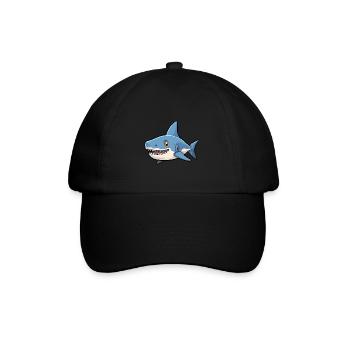 Hai niedliche Karikatur Kawaii Aquarell Tier Haustier - Baseballkappe - Schwarz/Schwarz - Vorne