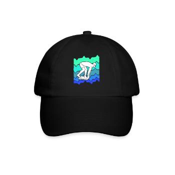 Schwimmer Schwimmen Schwimmsport Jungen Schwimm - Baseballkappe - Schwarz/Schwarz - Vorne