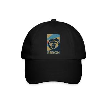 Flinker Gibbon Dschungelbewohner - Baseballkappe - Schwarz/Schwarz - Vorne