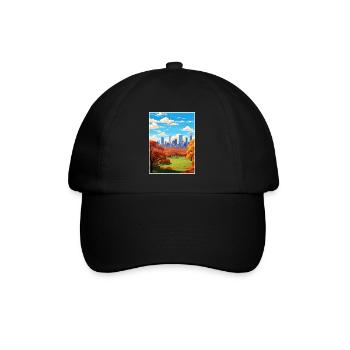 Central Park New York State Vintage-Reiseposter - Baseballkappe - Schwarz/Schwarz - Vorne
