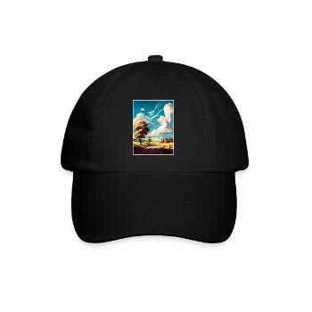 Skåne Schweden Vintage Reiseposter WPA Souvenir - Baseballkappe - Schwarz/Schwarz - Vorne