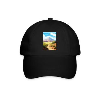 Teide Nationalpark Spanien Vintages Reiseplakat - Baseballkappe - Schwarz/Schwarz - Vorne
