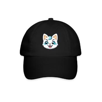 Hantilly Tiffany Katze Cartoon Aquarell Clipart - Baseballkappe - Schwarz/Schwarz - Vorne