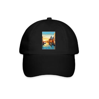 Venedig Italien Dekoration Markusplatz Souvenir - Baseballkappe - Schwarz/Schwarz - Vorne