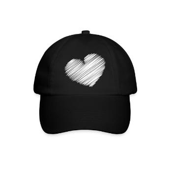 HERZ. HERZ. HERZ. KÜSSEN. SCHMATZEN. KÜSST. LÄCHELN. - Baseballkappe - Schwarz/Schwarz - Vorne