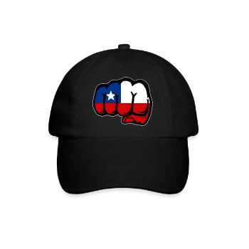 Chile Flagge Faust - Baseballkappe - Schwarz/Schwarz - Vorne