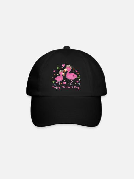 Animal Mom Flamingo zum Muttertag - Baseballkappe - Schwarz/Schwarz