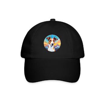 Glatter Foxterrier Hunderasse Cartoon Kawaii Waterc - Baseballkappe - Schwarz/Schwarz - Vorne