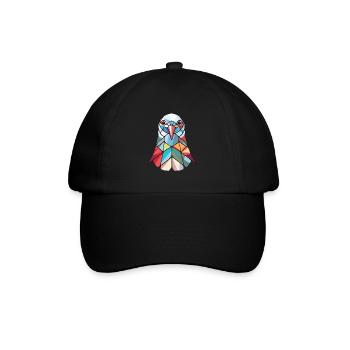 Taube buntes Aquarell Tier Haustier Illustration - Baseballkappe - Schwarz/Schwarz - Vorne