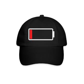 Rote Akku Anzeige Minimal Design - Baseballkappe - Schwarz/Schwarz - Vorne