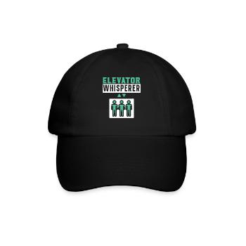 Aufzugflüsterer Installateur Bediener Aufzug - Baseballkappe - Schwarz/Schwarz - Vorne